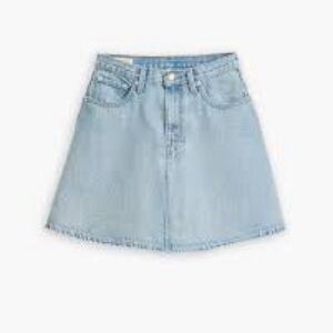 Levi's Medium Wash Mini Flounce Skirt